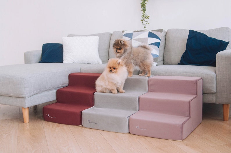 Dog Stairs for Bed of Furniture Fabric Velour Dog Steps With Etsy