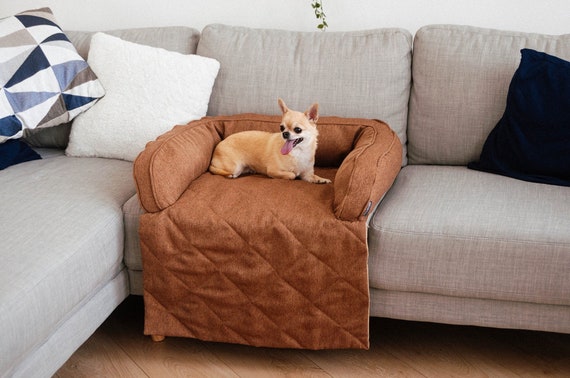 Brown Dog Bed for Sofa Pet Bed in Furniture Fabric Cat Bed