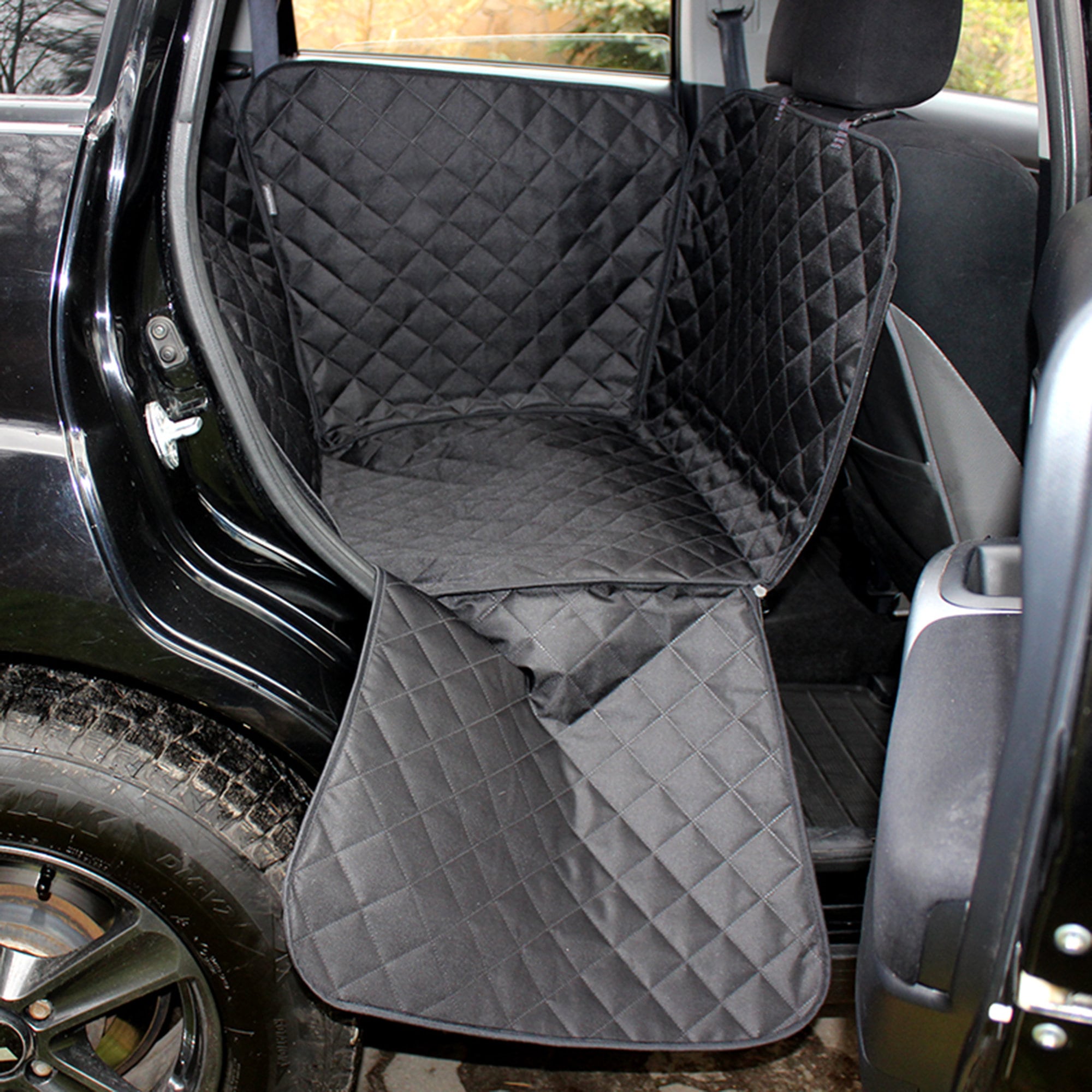 Amazon yw auto genius dog car seat cover with sturdy hard bottom