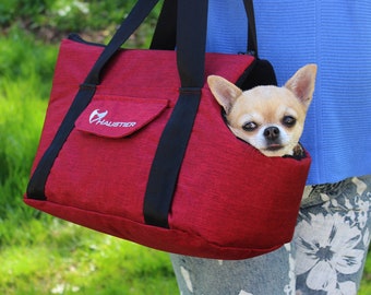 Sac de transport étanche pour animaux de compagnie | Sac à main pour chien rouge | Pochette de transport pour chien | Sac de transport élégant pour chien