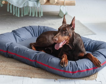 Gray Outdoor dog bed with removable cover | Medium dog bed | Big dog beds | Washable dog bed | PVC dog bed | Waterproof dog mat