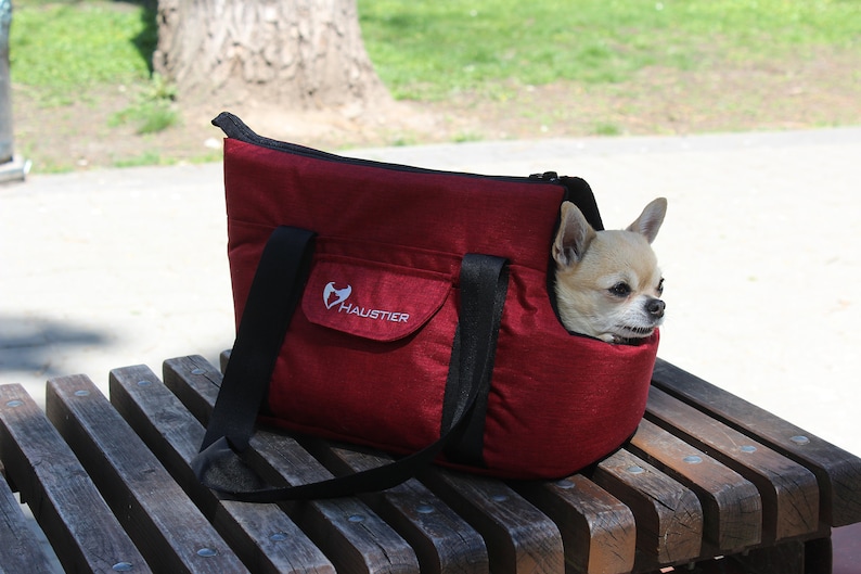 Waterproof Pet Carrier Red dog carry handbag Dog Carrying pouch Stylish Dog Carrier Bag image 4