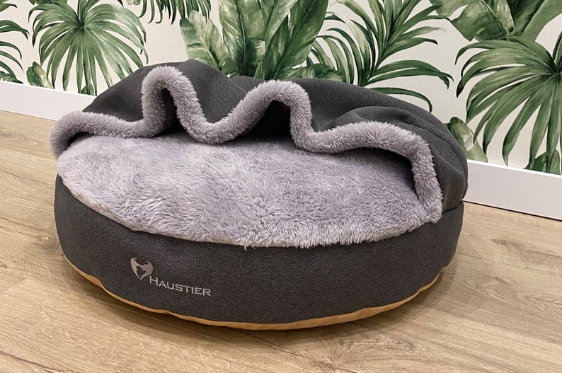 Warm Hooded dog bed Snuggle beds for cats and dogs Dog Cave Bed large & small image 3