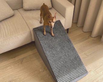 Foam Dog Ramp for Small Dogs | Velor Cover, Rubberized Carpet