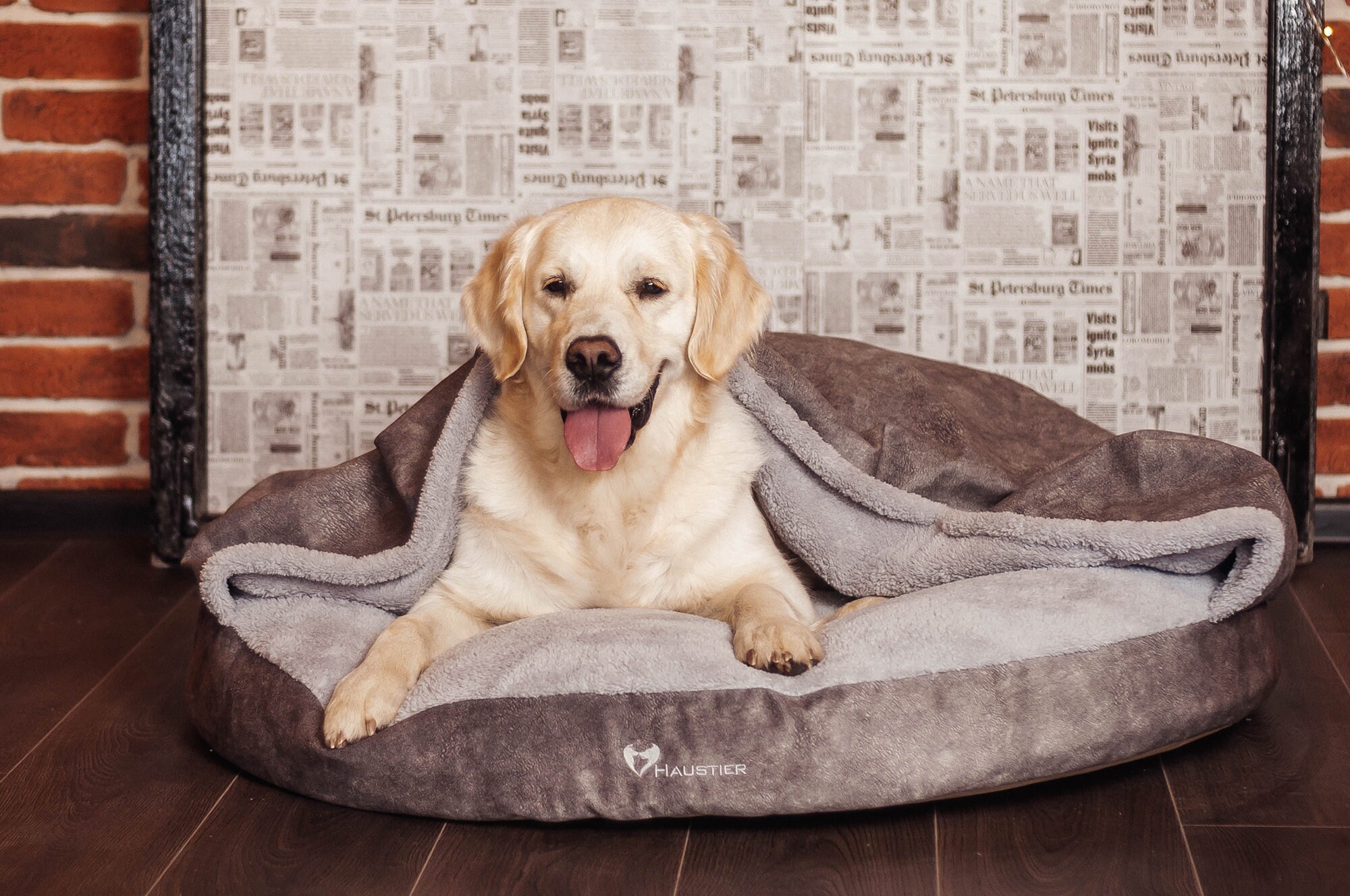 large hooded dog bed
