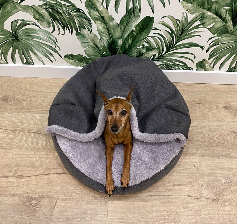 Warm Hooded dog bed Snuggle beds for cats and dogs Dog Cave Bed large & small image 2