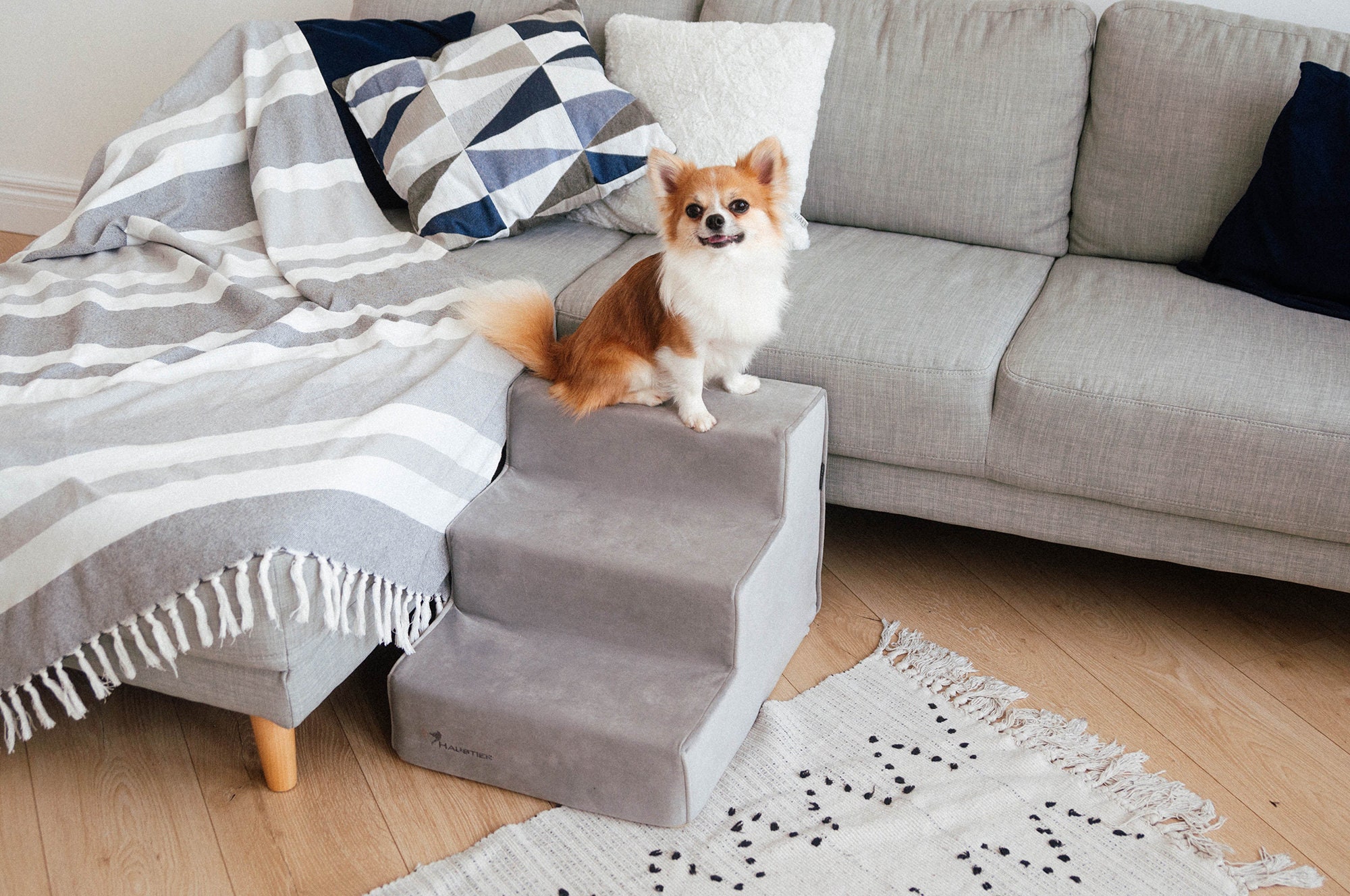 Foam Dog Steps for Bed in Furniture Fabric Dog Stairs With Etsy UK