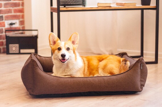 Brown Pet Bed | Removable Cover, Eco-friendly Dog & Cat Mat - Etsy
