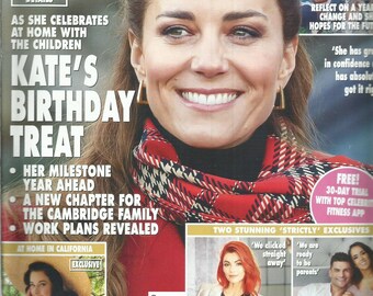 Hello Magazine, * Kate's Birthday Treat!  *  Issue,  January, 11th  2021 * Issue # 1668 *  Printed  UK  ( Free Shipping )