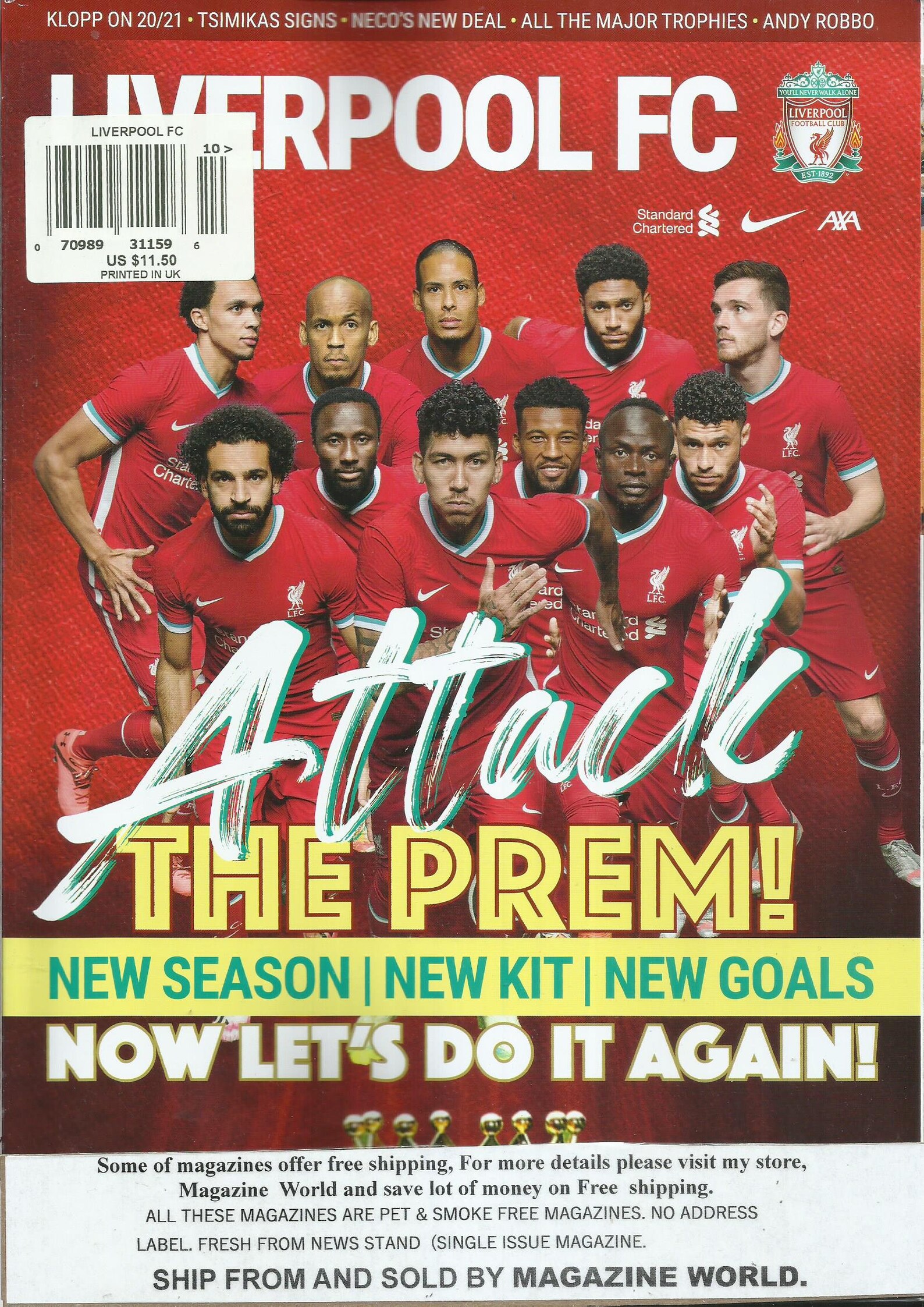 Liverpool FC Magazine Attack the Prem Now Let's Do It Etsy New Zealand