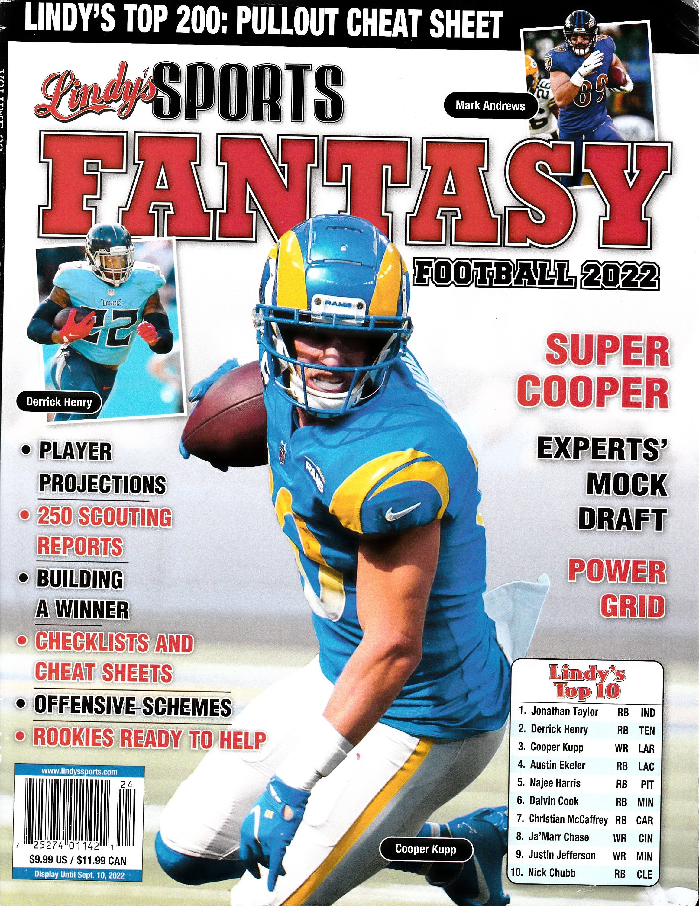 Lindy's Sports Fantasy Football 2022 Magazine Issue Etsy