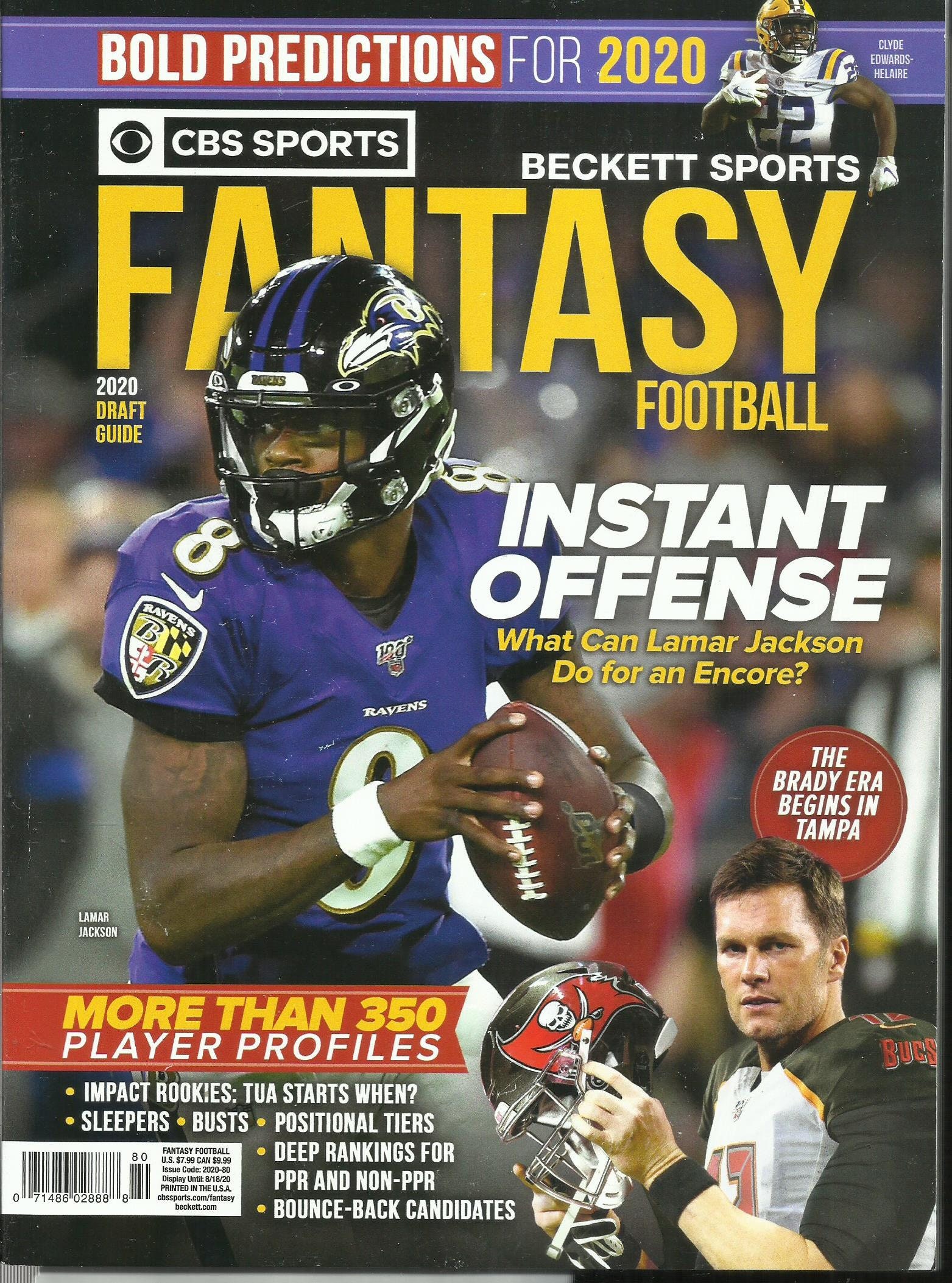 CBS Sports Beckett Sports Fantasy Football Magazine 2020 Etsy