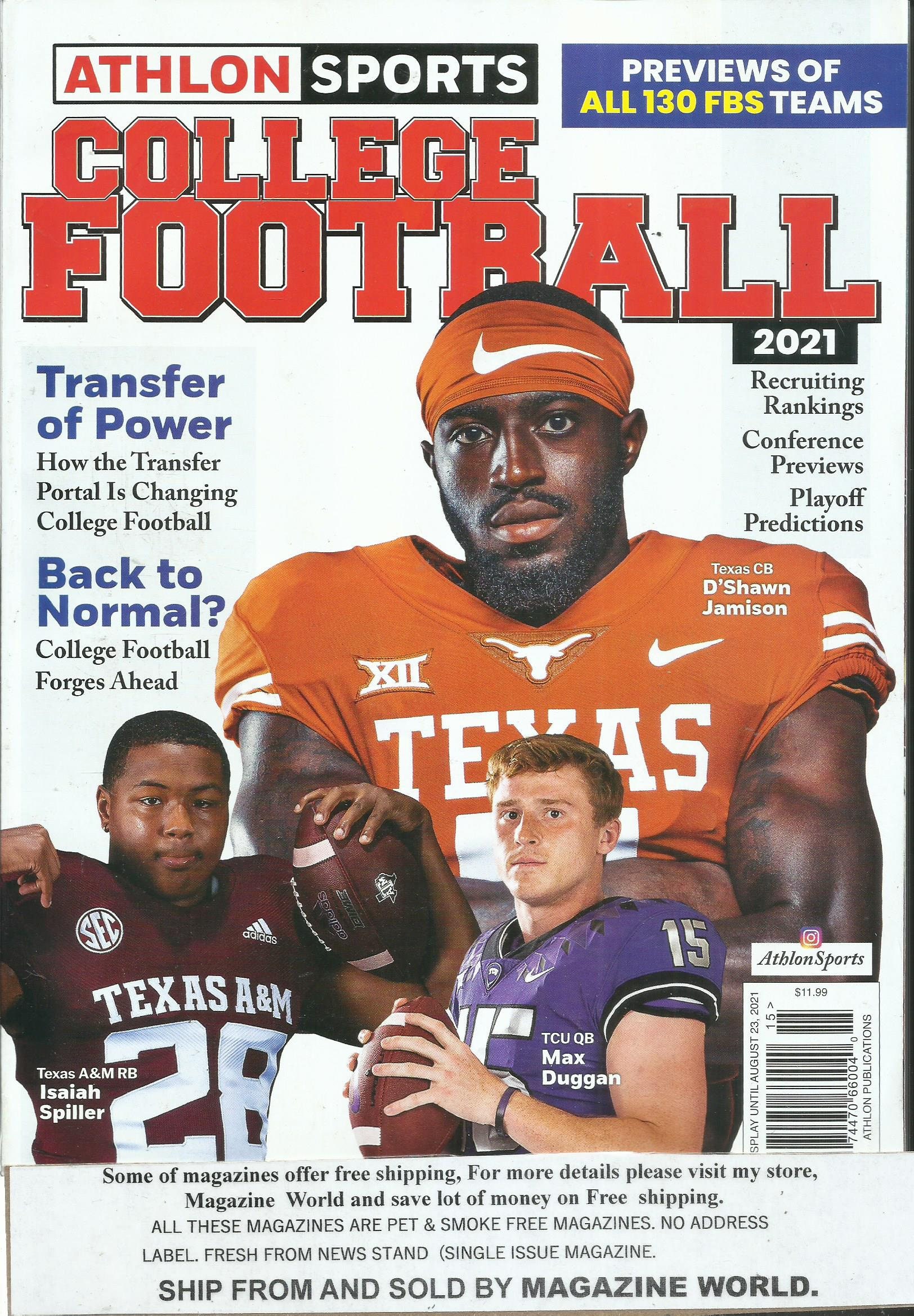 Athlon Sports Magazine College Football 2021 Edición 2021 Etsy