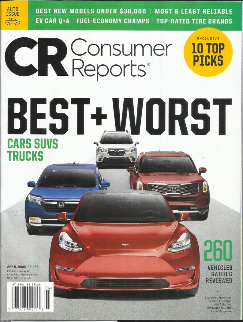 CR consumer reports magazine best worst car suvs trucks Etsy