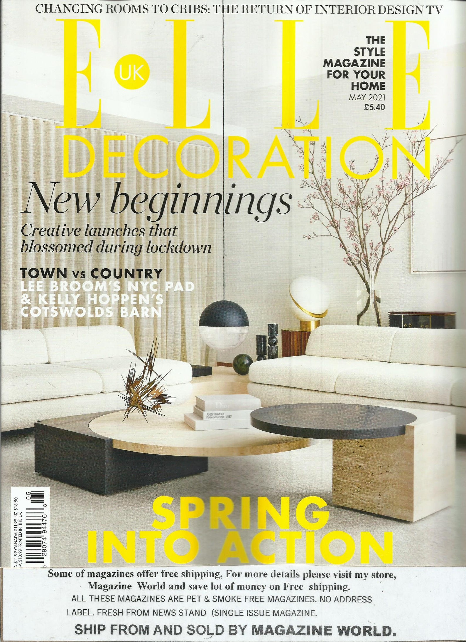 Elle Decoration UK Magazine Spring into Action May 2021 Etsy