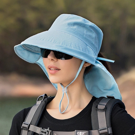 Women Wide Large Brim Shawl Bucket Hat Summer Outdoor Fishing