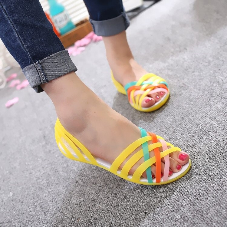 Women Sandals Hot Summer New Candy Color Women Shoes Peep - Etsy