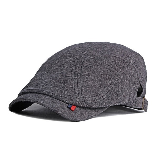 Lässiger Barett-Hut für Männer-Einfarbige Zeitungsjunge-Kappe-Lange Krempen-Maler-Kappe-Schiebemütze für Männer und Frauen-