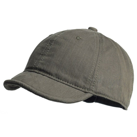 Short Brim Cotton Baseball Cap for Men-adjustable Short Brim Cap