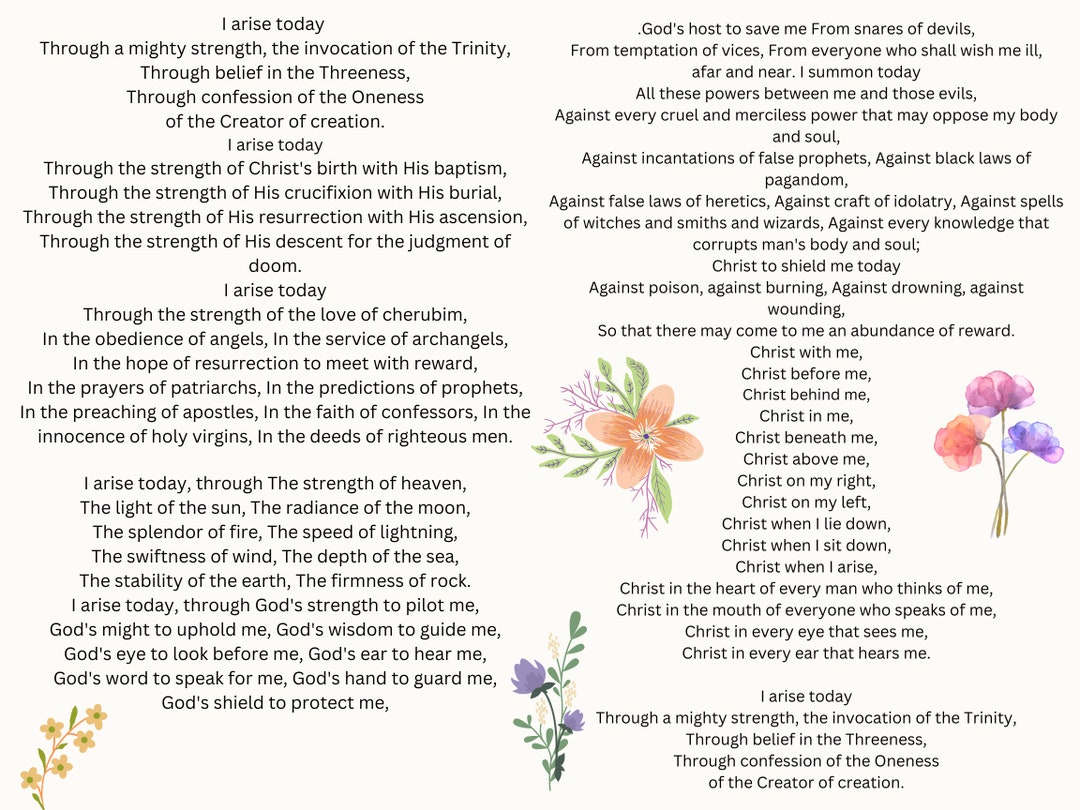 Saint Patrick's Breastplate Prayer - Cry of the Deer Prayer - Digital ...