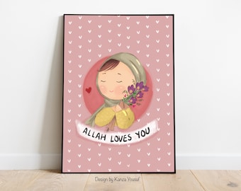 Islamic Girl Room Nursery Digital Print Wall Art