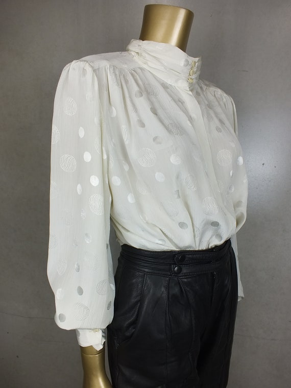 Vintage Secretary BLOUSE Shirt Top. High Collar .… - image 4