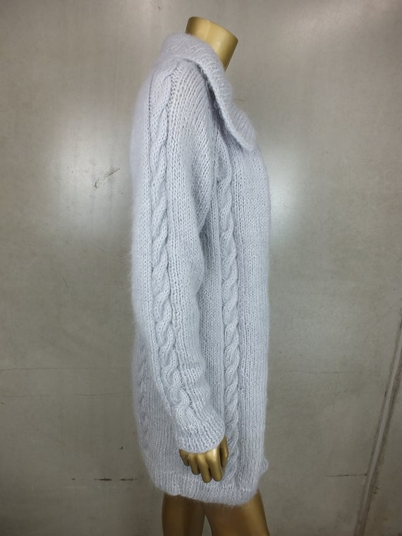 Vintage KNIT Wool Cardigan Long Cardi Sweater Jum… - image 3