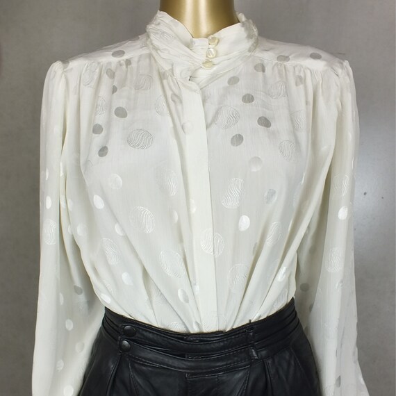 Vintage Secretary BLOUSE Shirt Top. High Collar .… - image 3