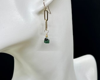 Ancient Roman Sea Glass Dangle Earrings: Sterling Silver, 14K Gold Filled