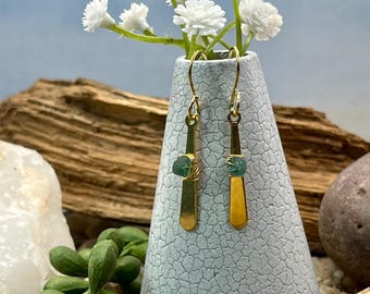 Sea Glass Dangle Earrings: Ancient Roman Glass, 14K Gold Filled