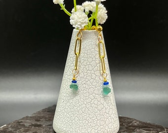 Sea Glass Post Earrings: Sterling Silver & 14K Gold Filled, Handmade