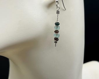 Sea Glass Dangle Earrings: Ancient Roman Glass, Sterling Silver & 14K Gold Filled