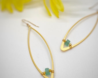 Ancient Roman Sea Glass Earrings: 14K Gold Filled or Sterling Silver