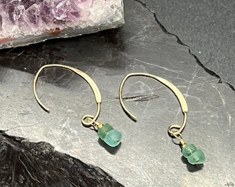 Sea Glass Earrings: Sterling Silver & 14K Gold Filled V Wire, Roman Glass Beads