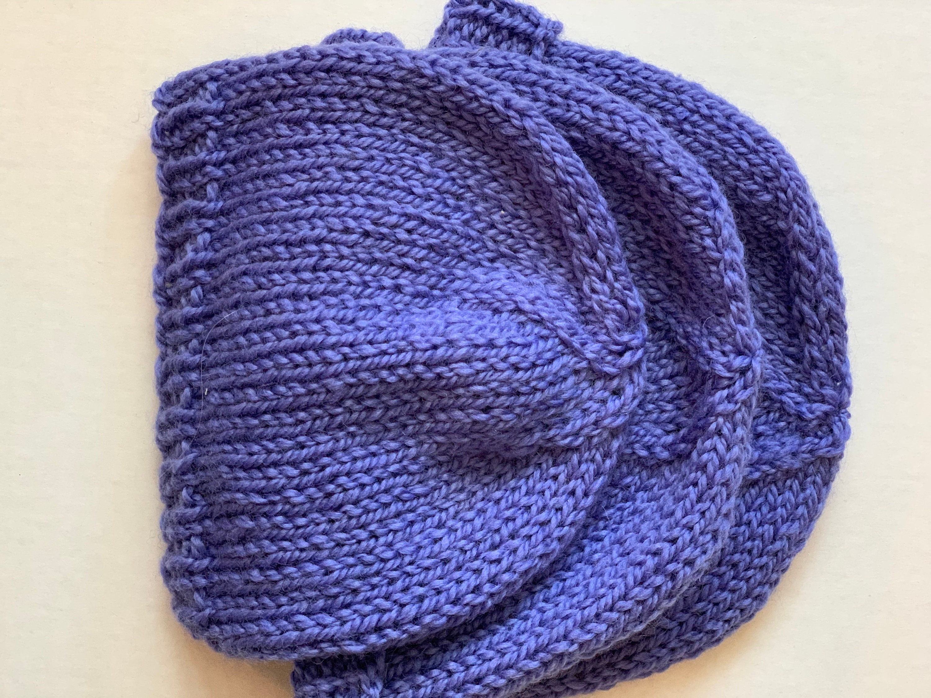 Child's Hand Knit Toboggan Hat Large Etsy UK