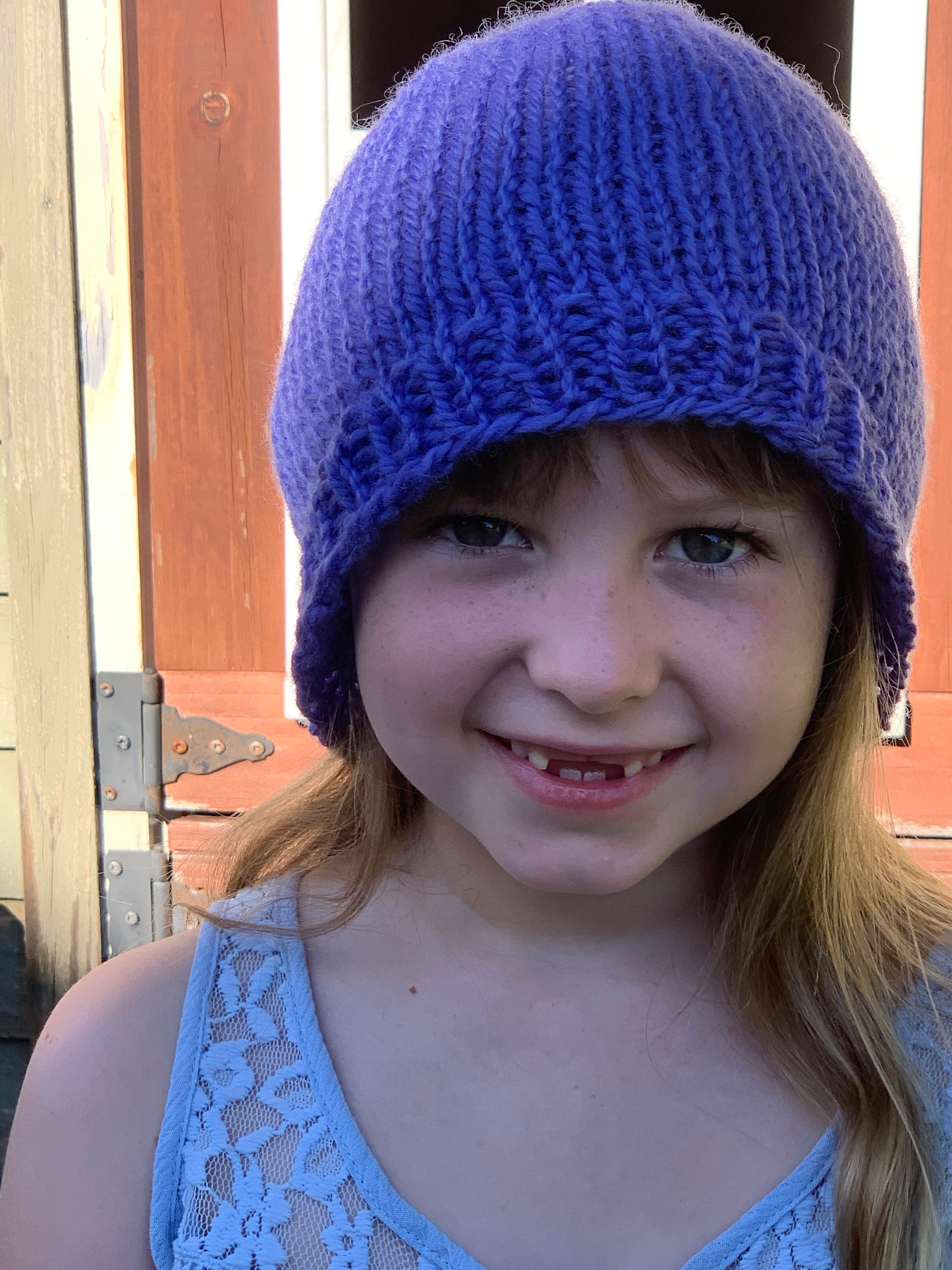 Child's Hand Knit Toboggan Hat Large Etsy UK