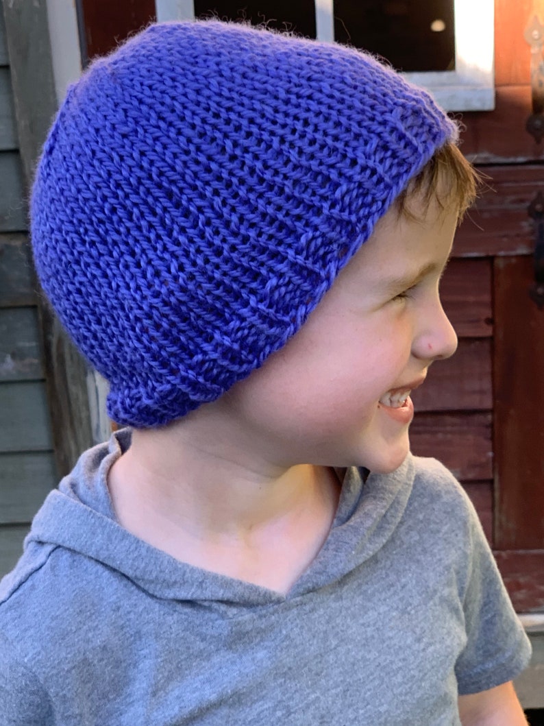 Child's Hand Knit Toboggan Hat Medium Etsy