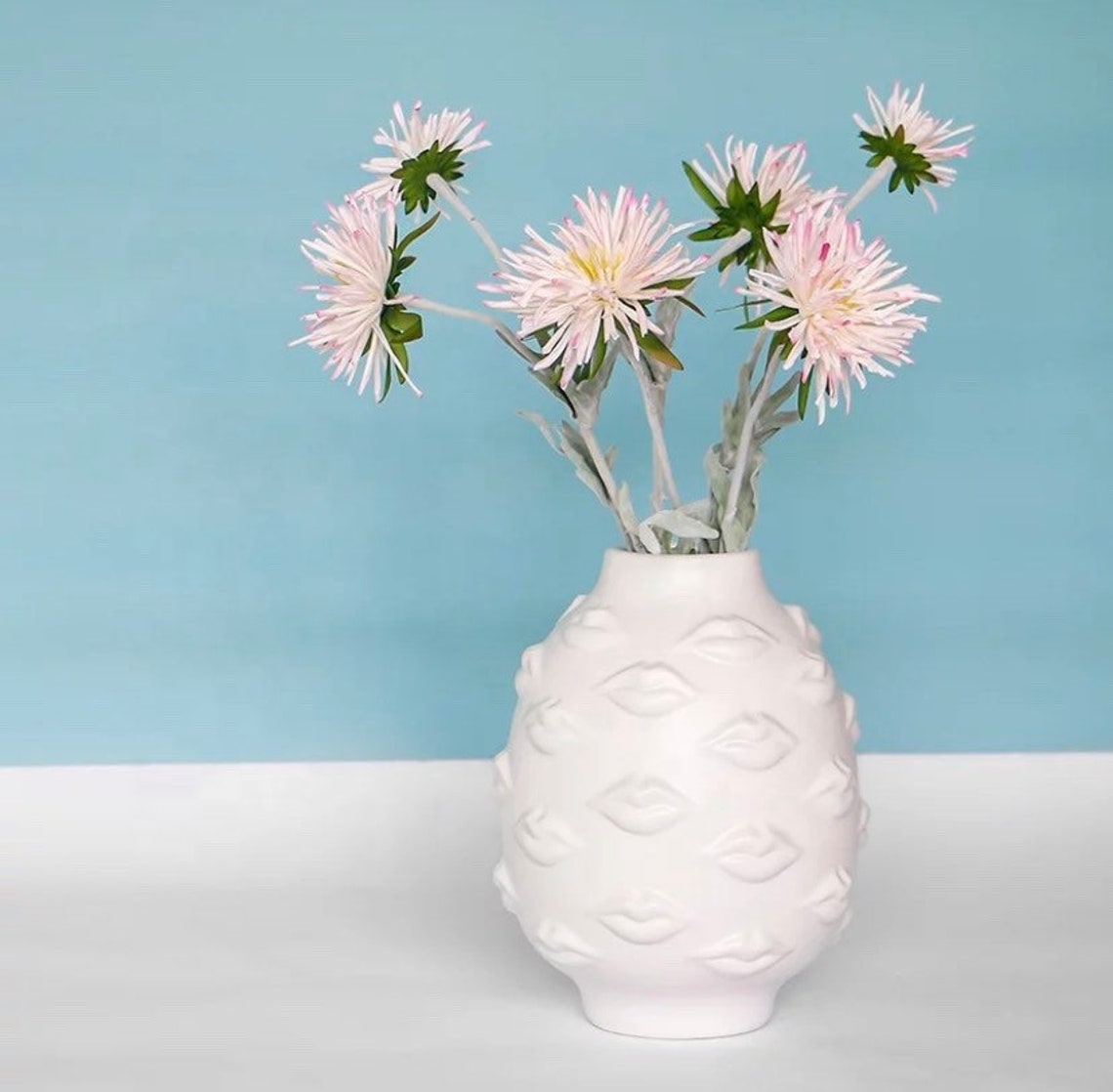 Lips Ceramic Vase Lip Mouth Vases Nordic Planter Pot Vessel Etsy