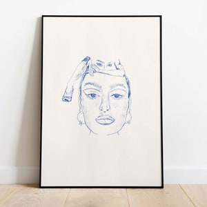 Instant Download Print | Abstract Female Portrait Illustration | Digital Wall Decor