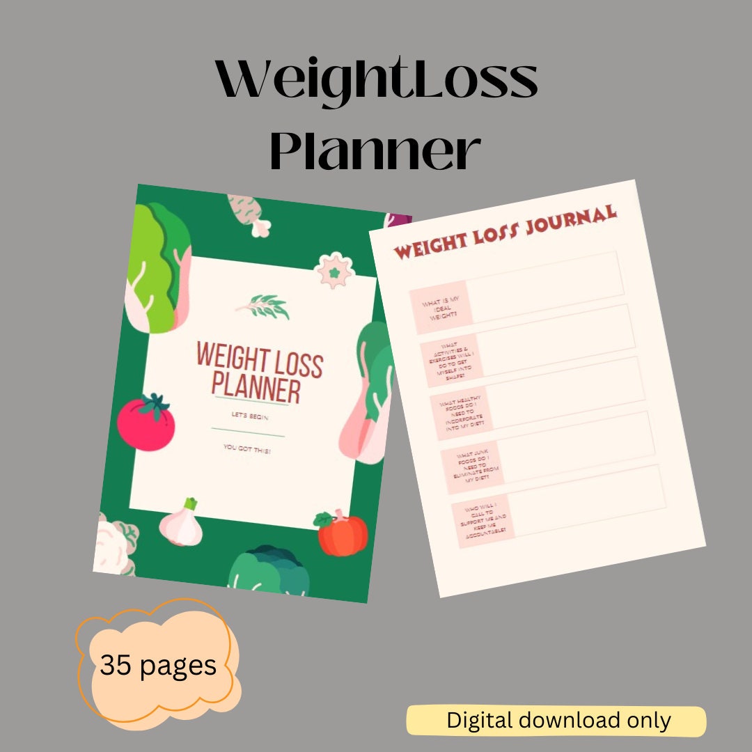 Weight Loss Planner Weight Loss Templates Fitness Planners Etsy