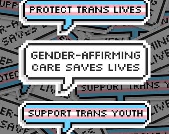 Pegatina de vinilo mate "Trans Rights" - Donación "It Gets Better"