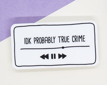 Pegatina de adicto al crimen real: vinilo mate resistente a la intemperie