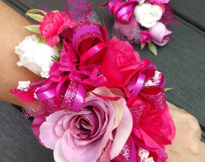 Wrist Corsage and Boutonniere Set. Prom Corsage and Boutonniere Set