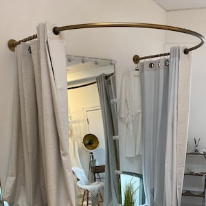 Curved Changing Room Curtain Rail | Retail Fitting Room Rod | Clothes Shop Dressing Booth Frame | Custom Made Curtain Track System