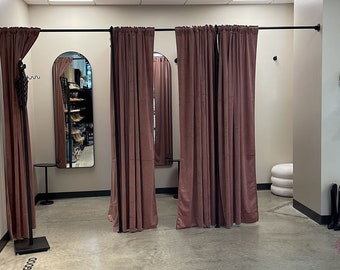 Triple Changing Room Curtain Rail - Sturdy and Stylish Fitting Room Rods for Clothes Shop, Dressing Room, Changing Area