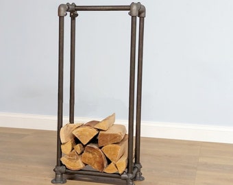 Firewood Storage Rack - Industrial Firewood Stand - Fireside Log Holder - Fireplace Accessories - Wood Storage for fireplace