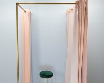 Riel de cortina para probador personalizado / Marco resistente para probador / Mampara para vestidor de tienda minorista / Barra de cortina para tienda de ropa