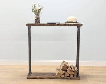 Firewood Holder Rack | Industrial Firewood Stand | Fireside Log Holder | Fireplace Accessories