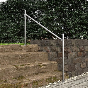 Industrial Pipe Outdoor Handrail | Adjustable Angle Stair Rail | Waterproof Mobility Support | Garden Safety Railing | Heavy Duty Design