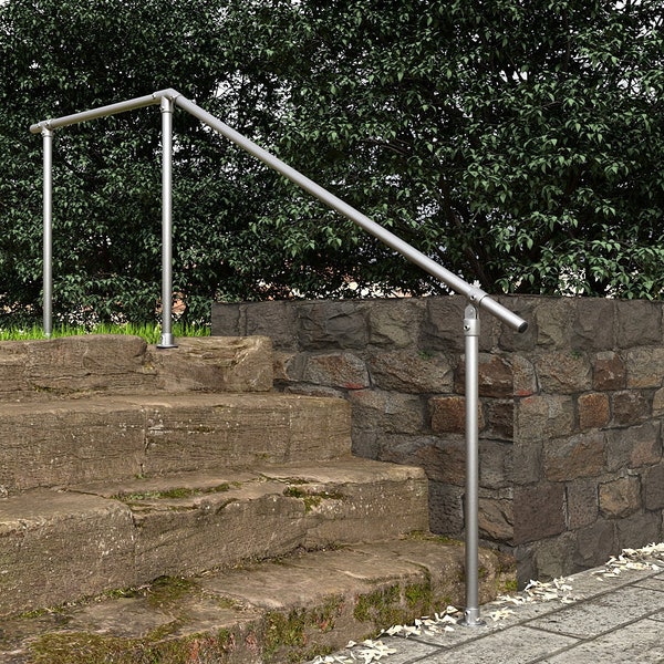 Industrial Outdoor Galvanized Pipe Handrail - Mobility Support - Water-Resistant Free-Standing Hand Rail